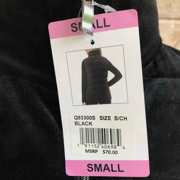 Zeroxposur Black Vest Small Black NWT Puffer Quilted Velour Front Zip Po… - Picture 13 of 14